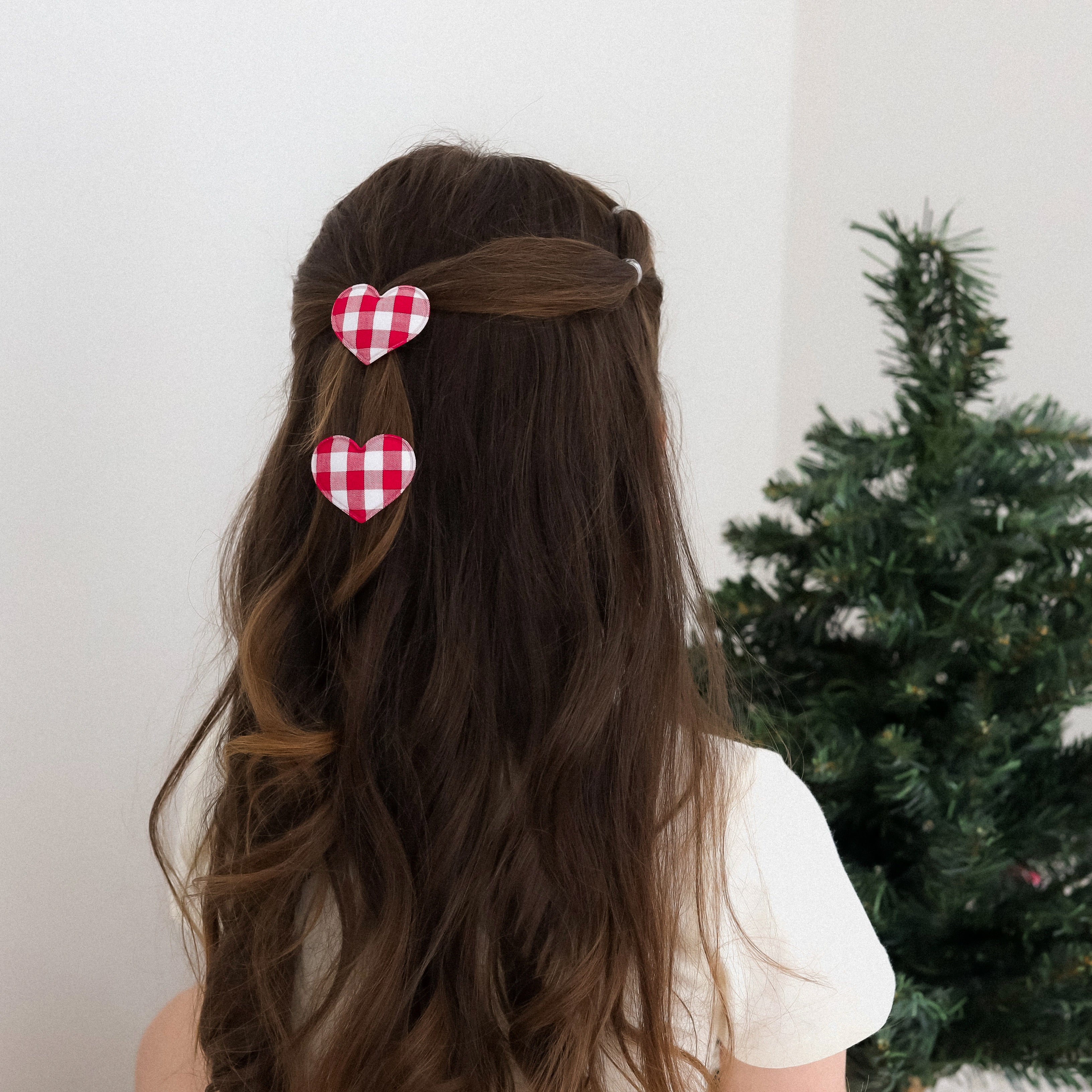 Heart Snap Clips | Christmas Gingham