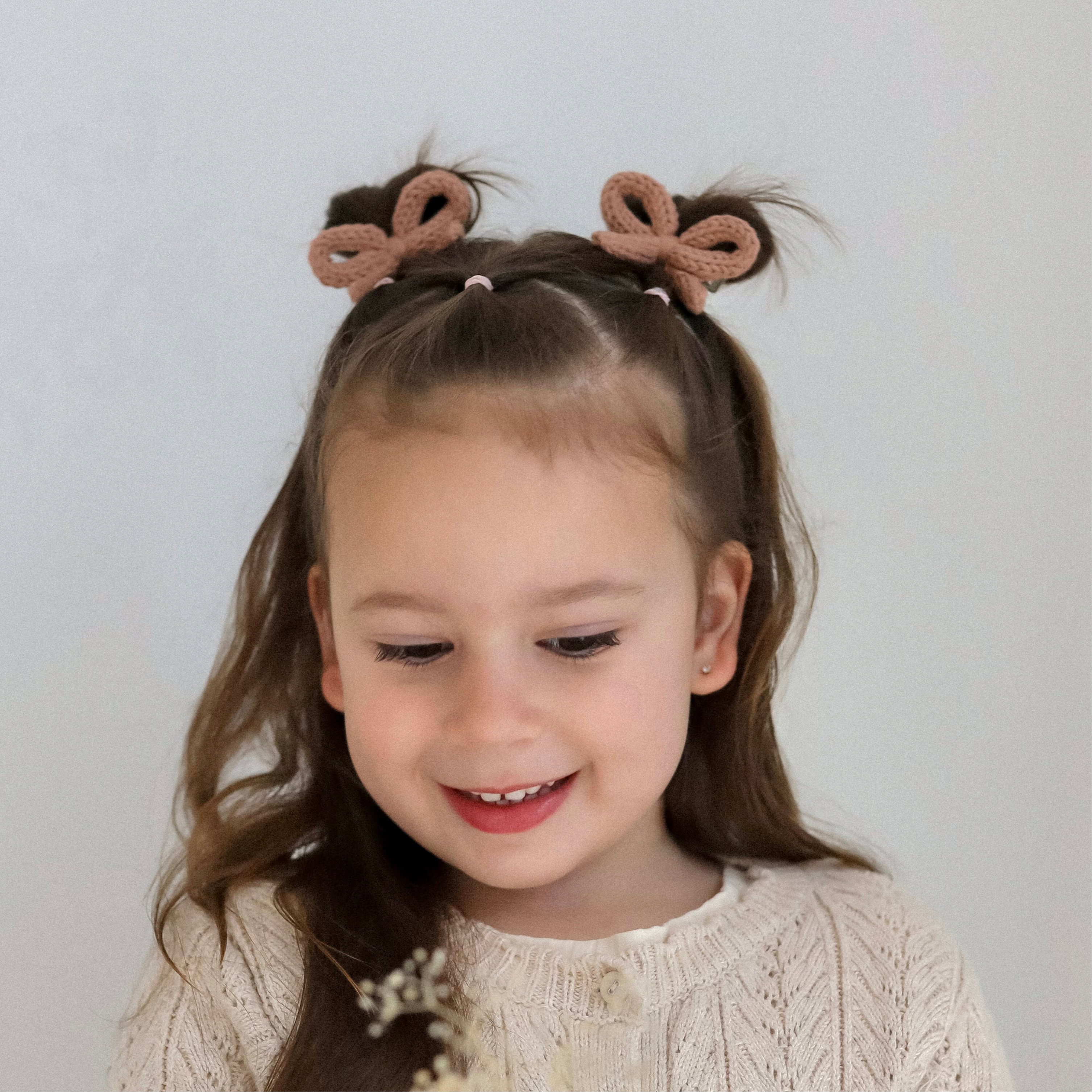 Crochet Ribbon Pigtail Set // Walnut