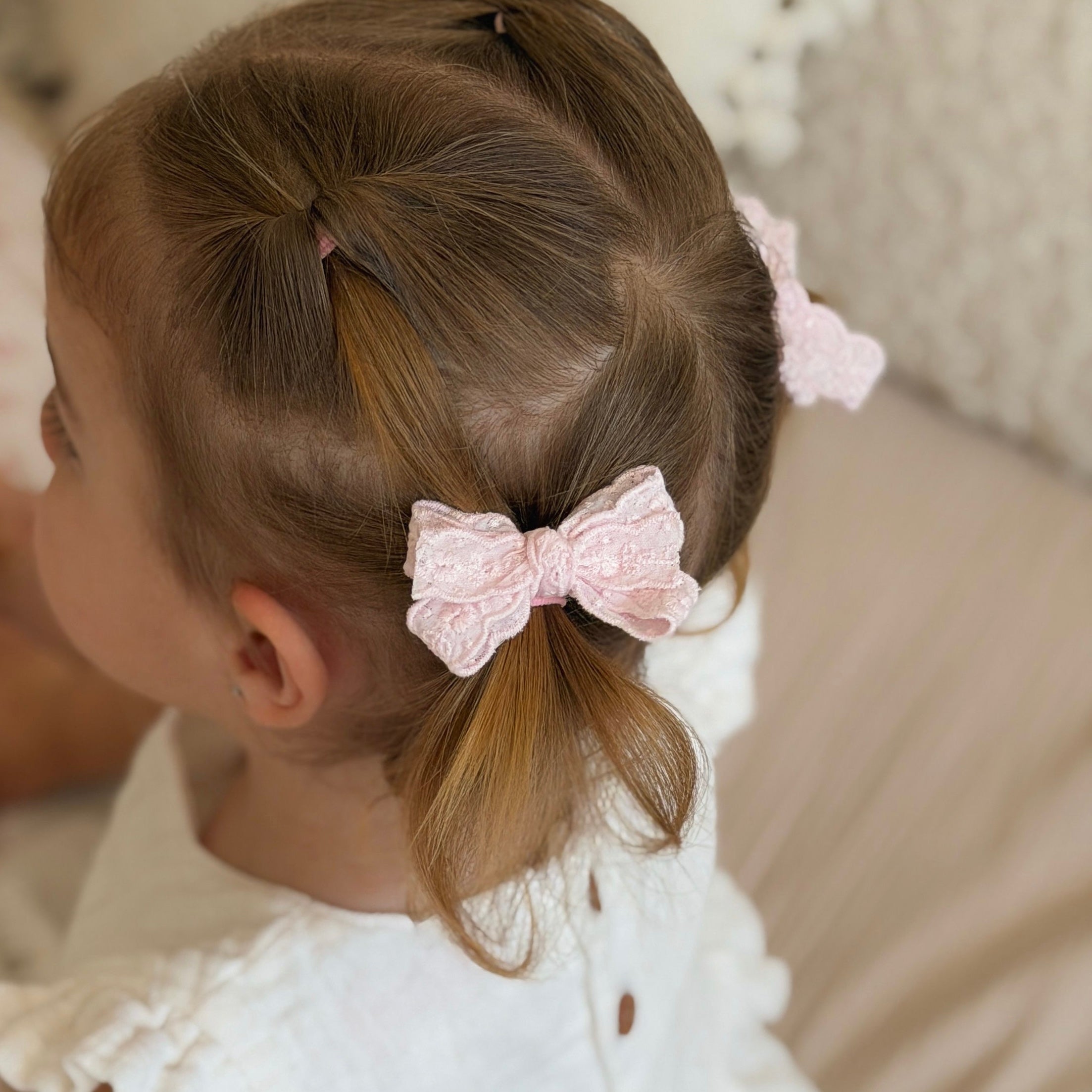 Mini Fairy Pigtail Set | Pink Lace