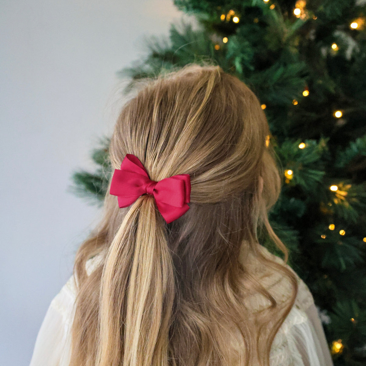 Satin Bow | Holly Berry Red