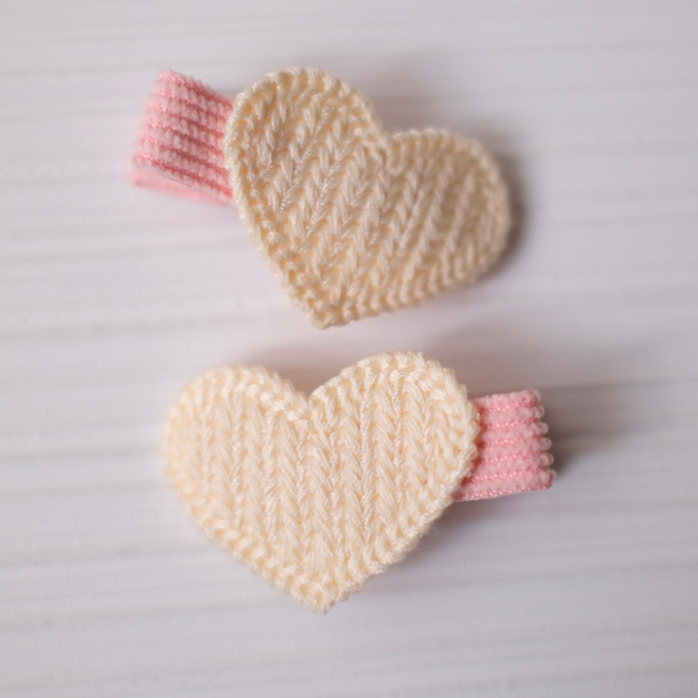 Heart Clip Set | Pink & Cream