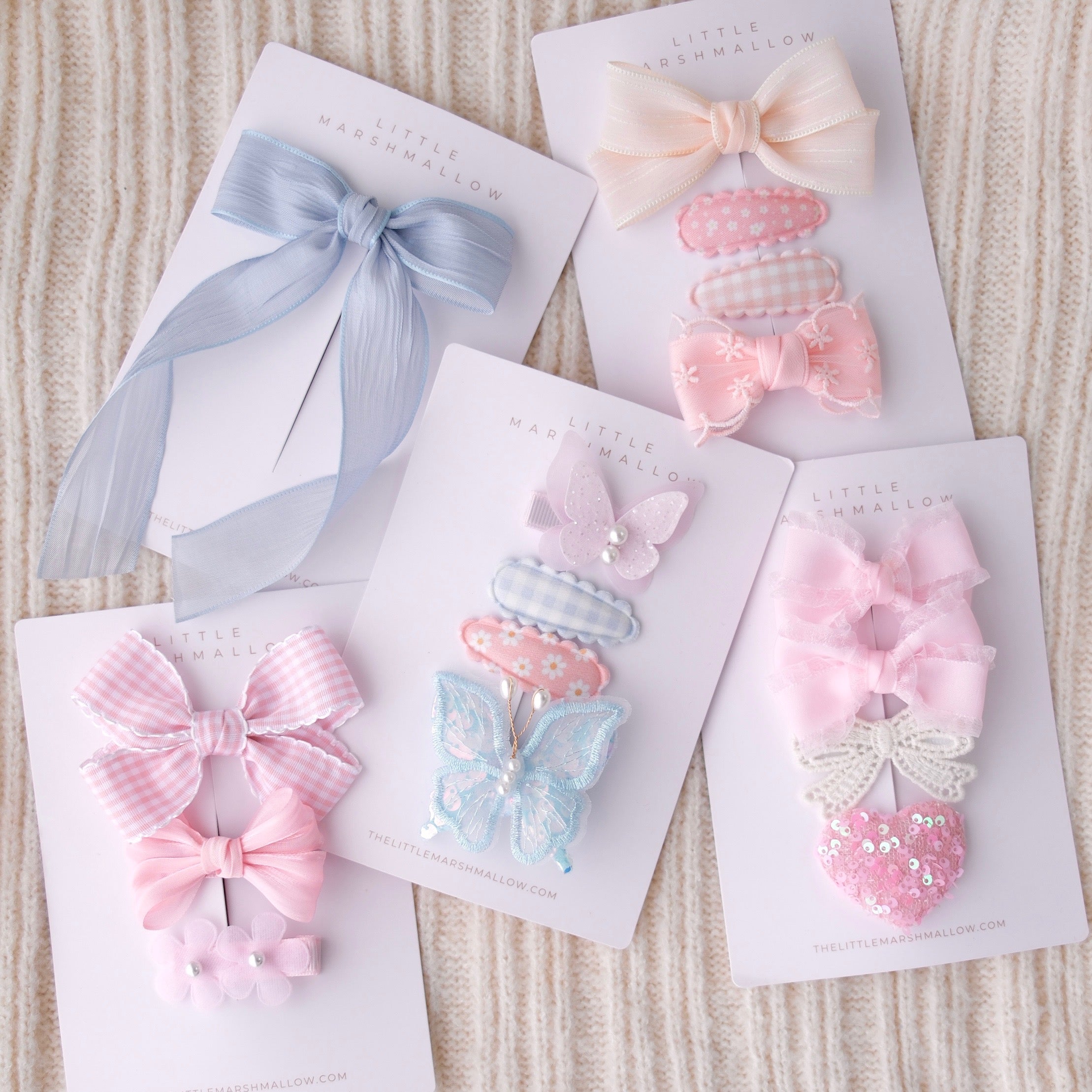 Bundle Pack | Sky Blue & Soft Rose Ribbon
