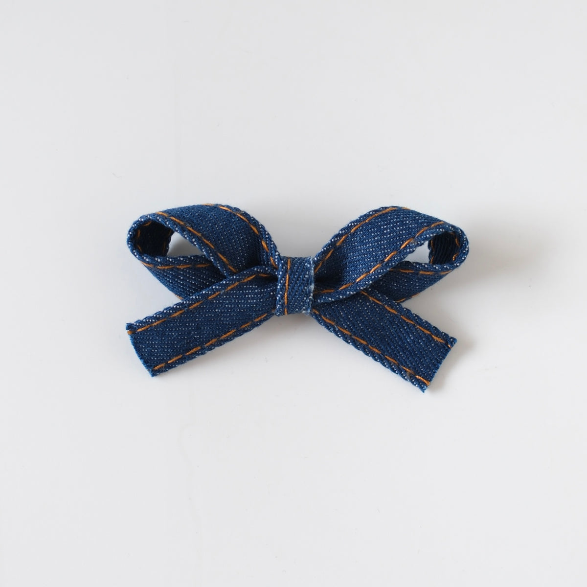 Ribbonette Bow | Indigo Denim