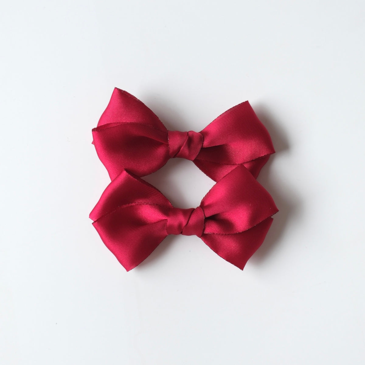 Satin Pigtail Set | Holly Berry Red