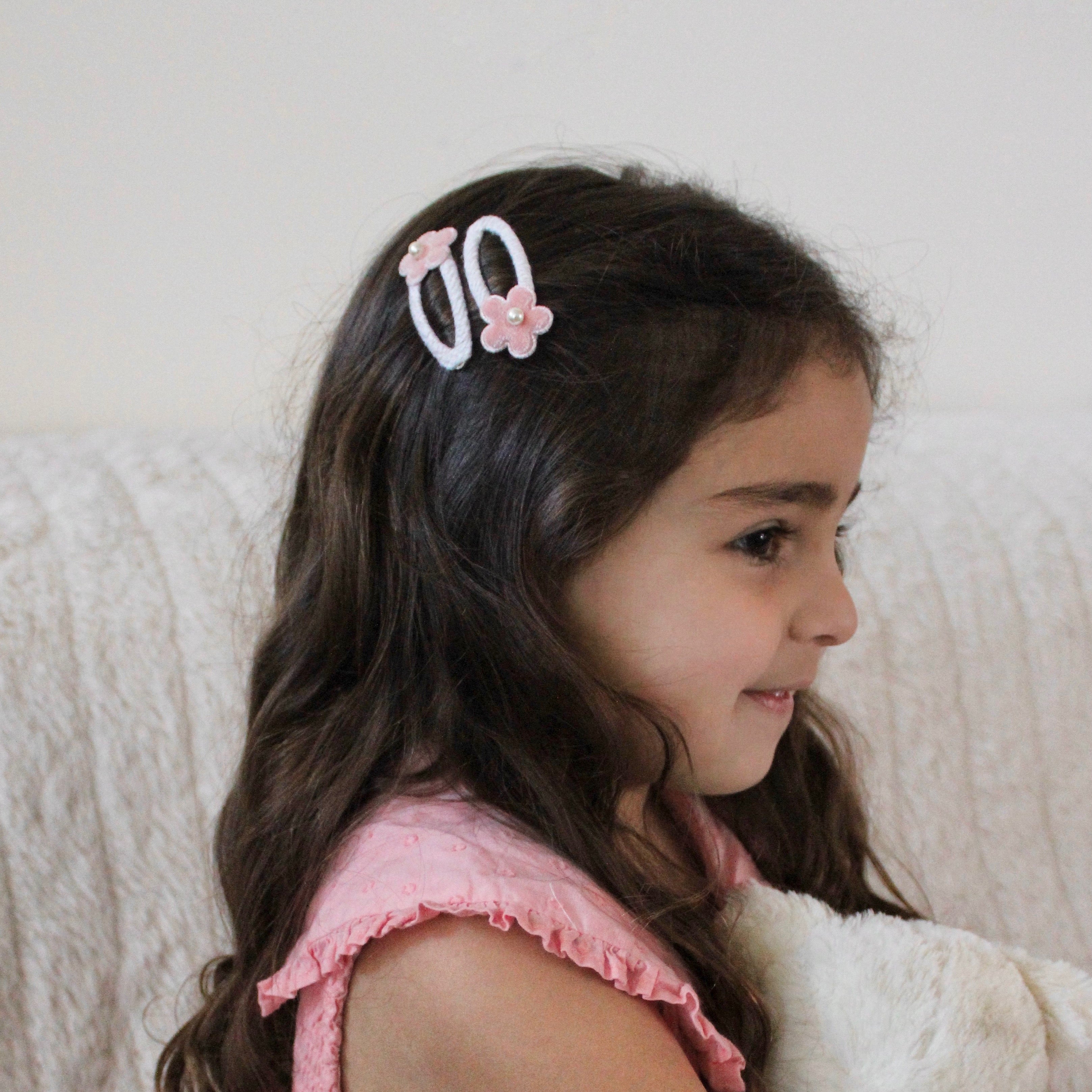Flower Snap Clip Set | Pink Velvet