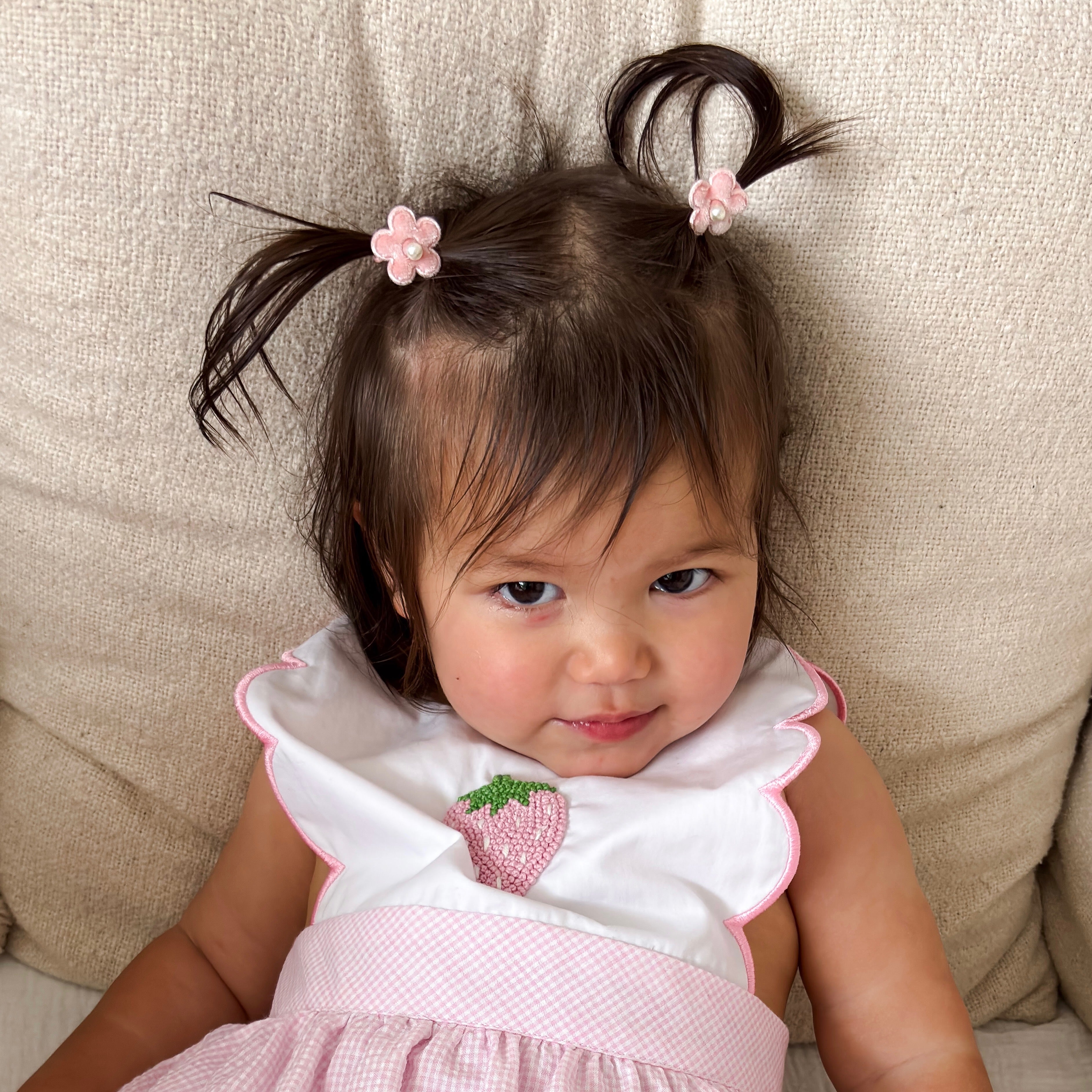 Hair Ties | Pink Velvet Daisy