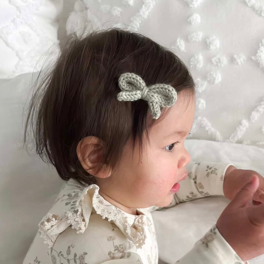 Crochet Ribbon Bow | Olive Mist