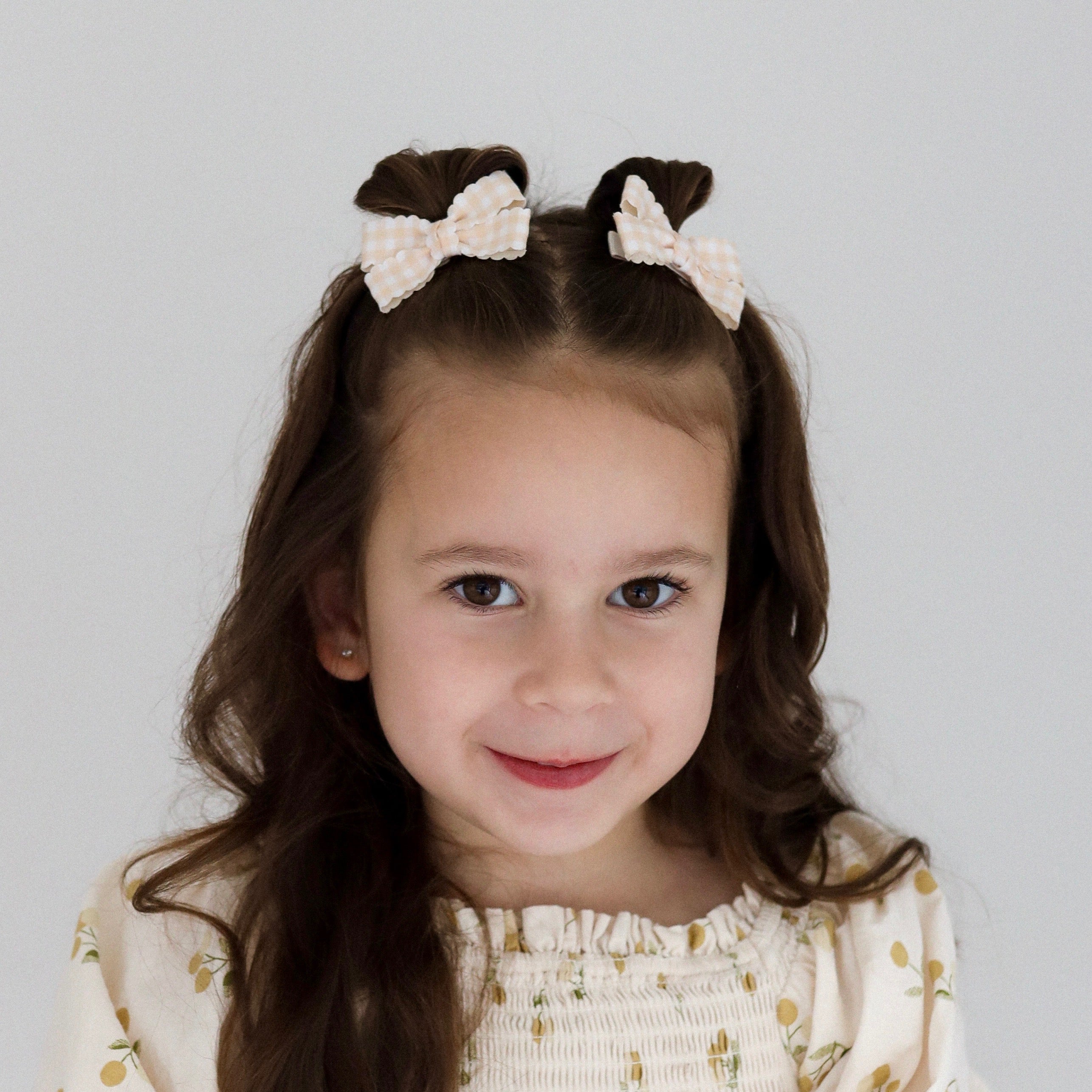 Pixie Pigtail Set | Peach Dust Gingham