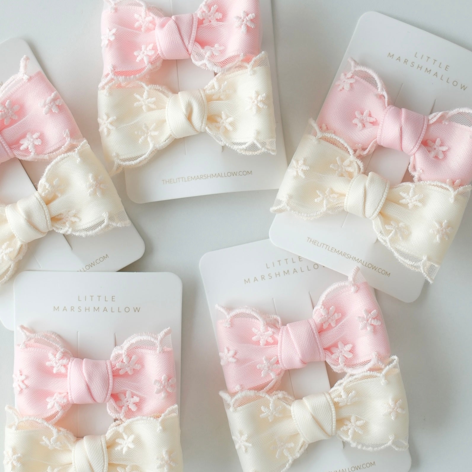 Bow Set | Pink & Lemon Creme