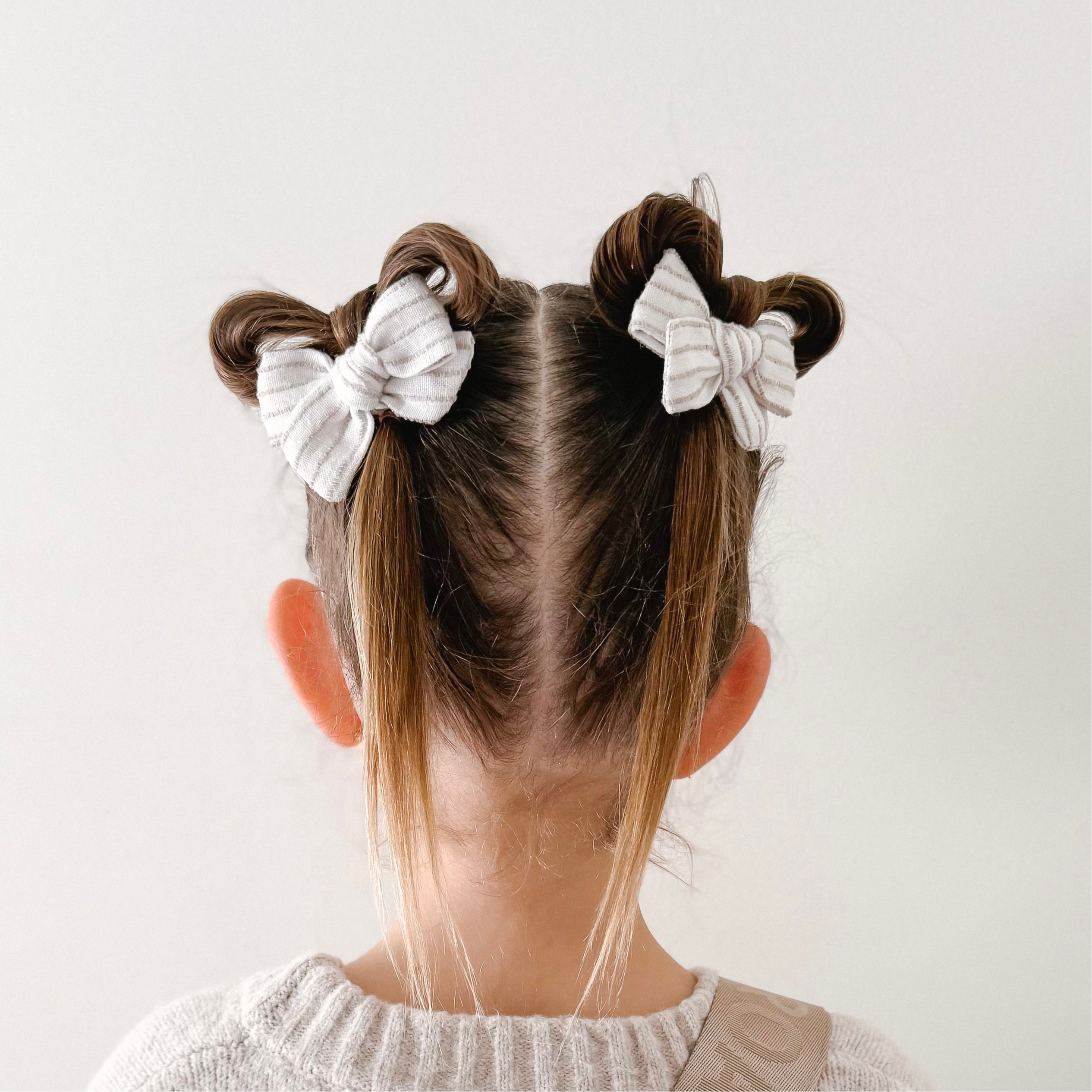 Pinwheel Pigtail Set // Cappuccino Stripes