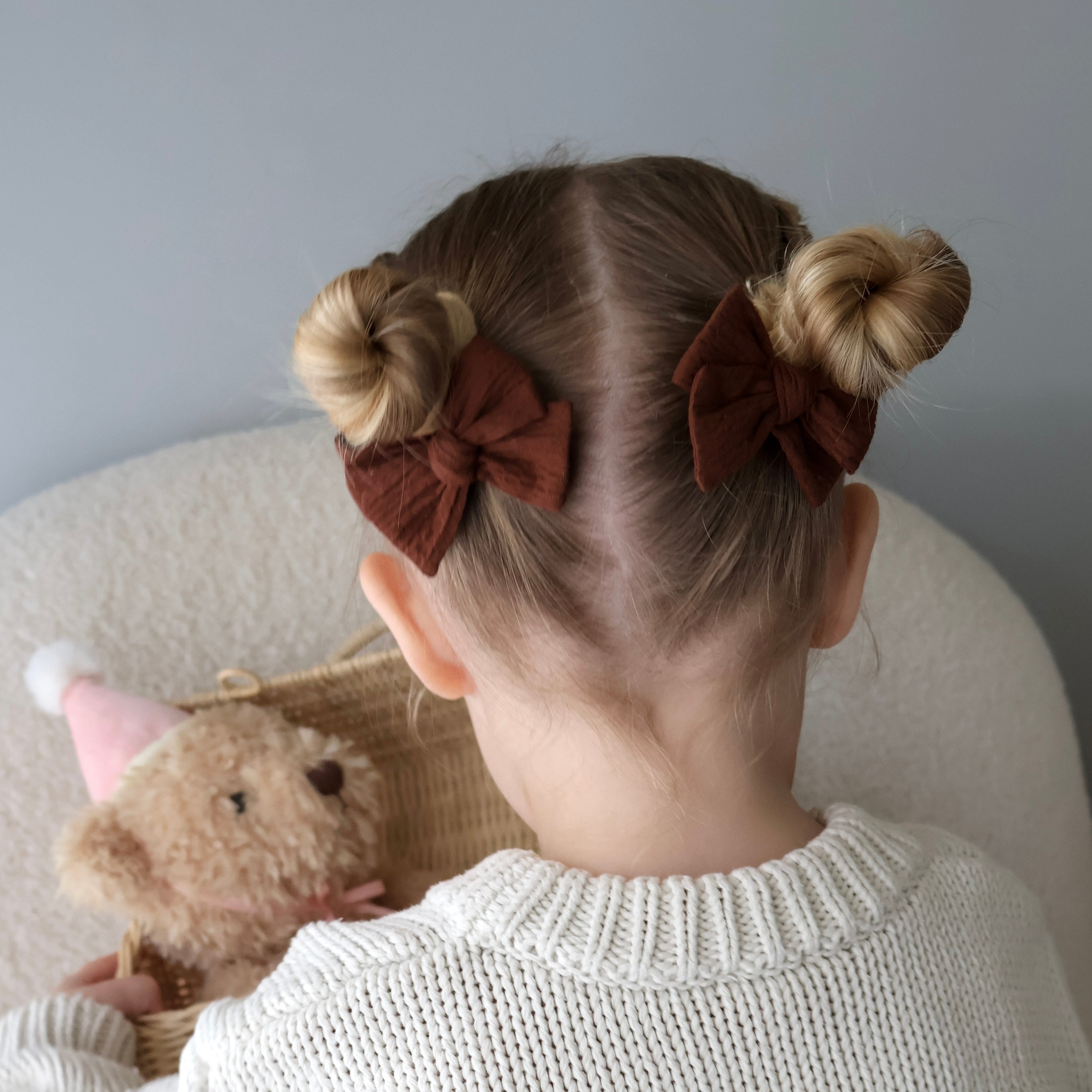 Pinwheel Pigtail Set // Chocolate Crepe