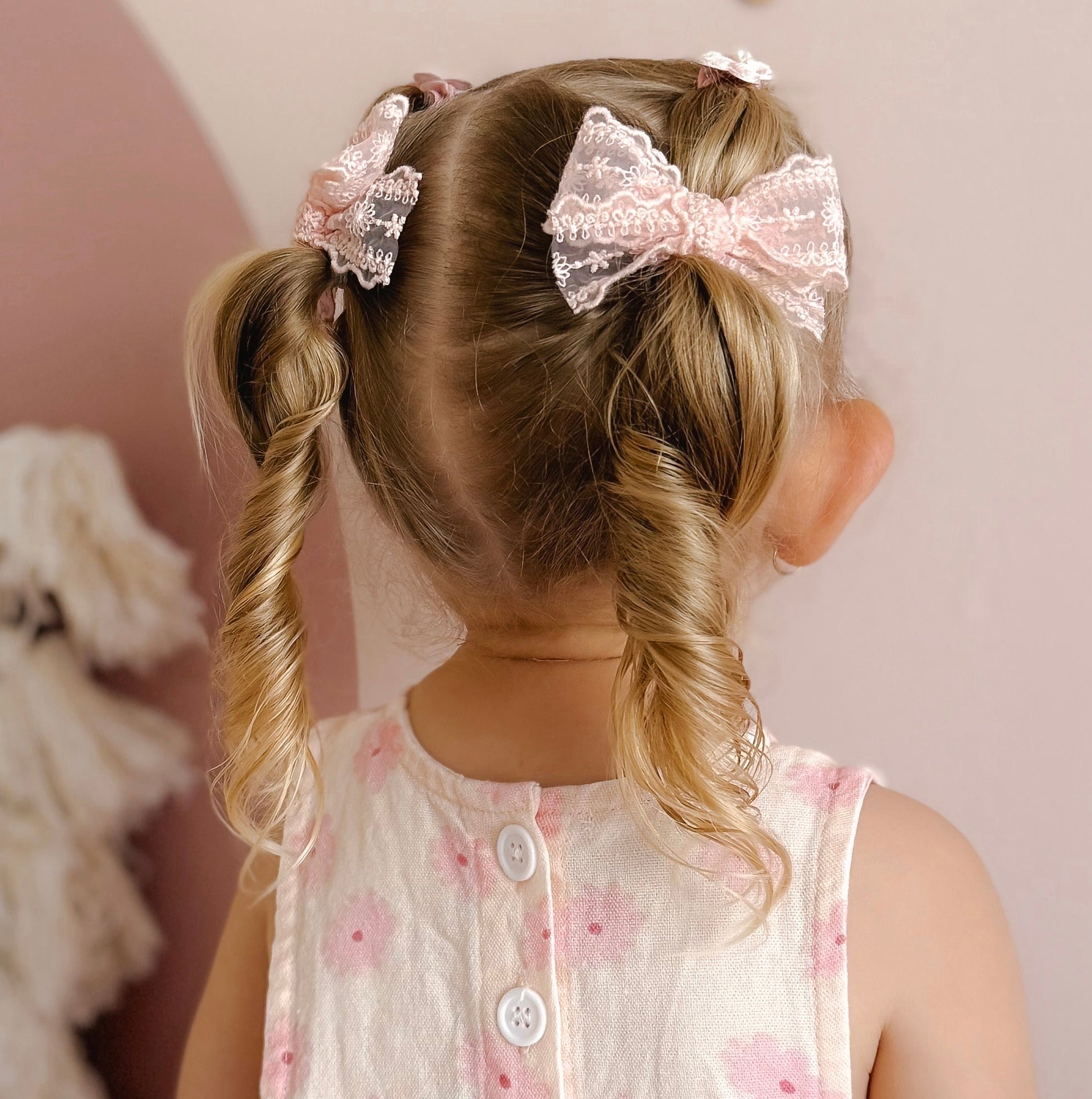 Lace Pigtail Set | Paisley - Pink