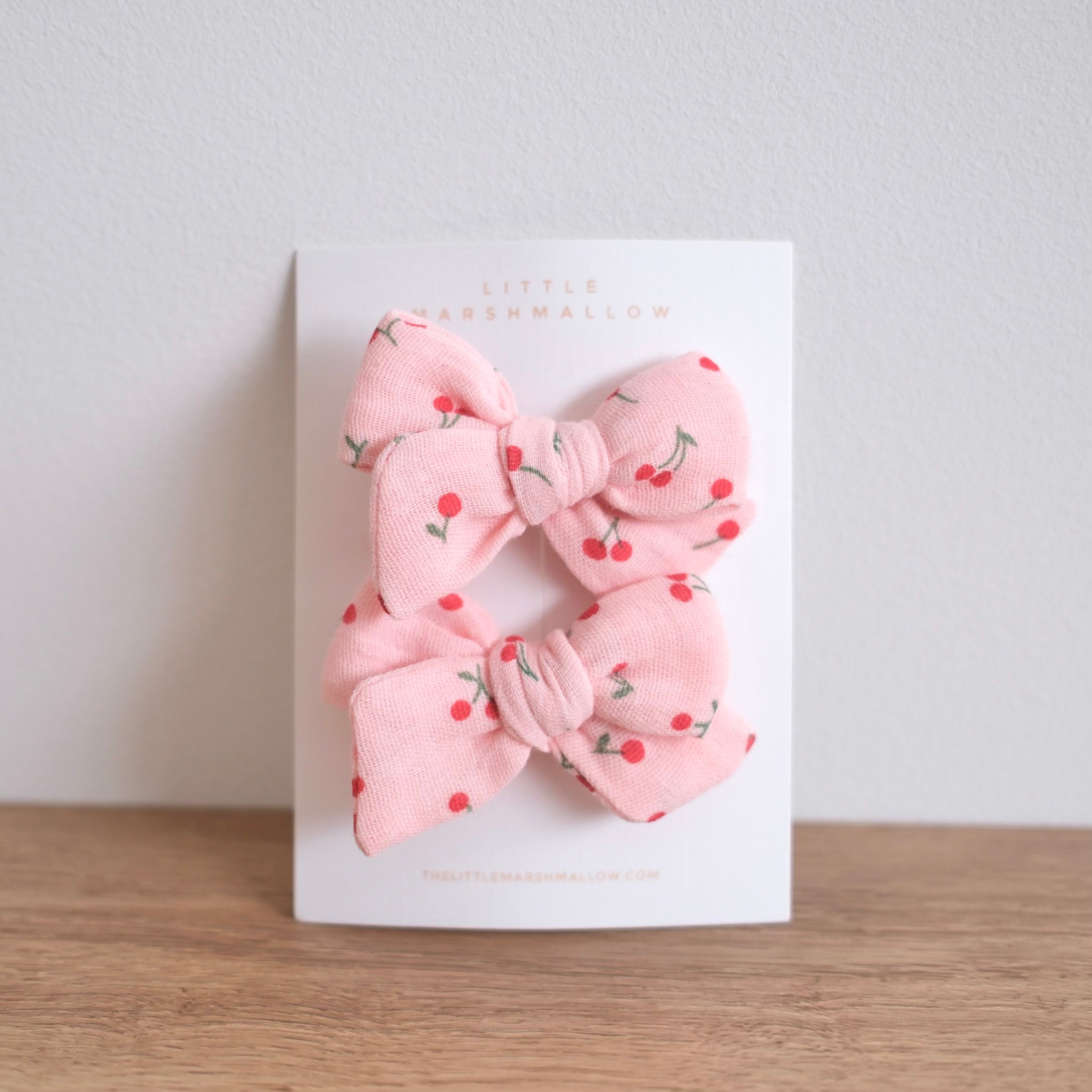 Pinwheel Pigtail Set // Pink Cherries