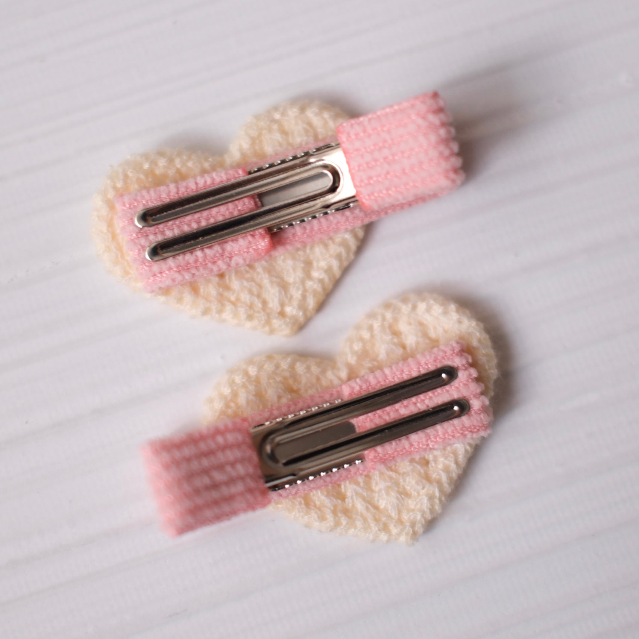 Heart Clip Set | Pink & Cream