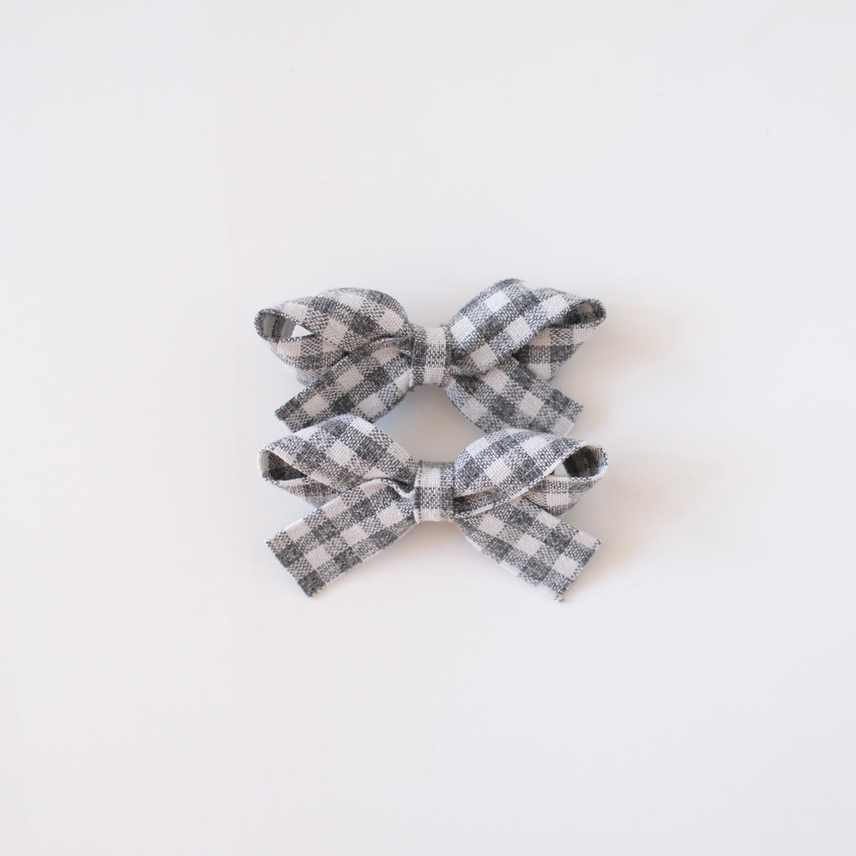 Ribbonette Pigtail Set | Misty Ash Gingham