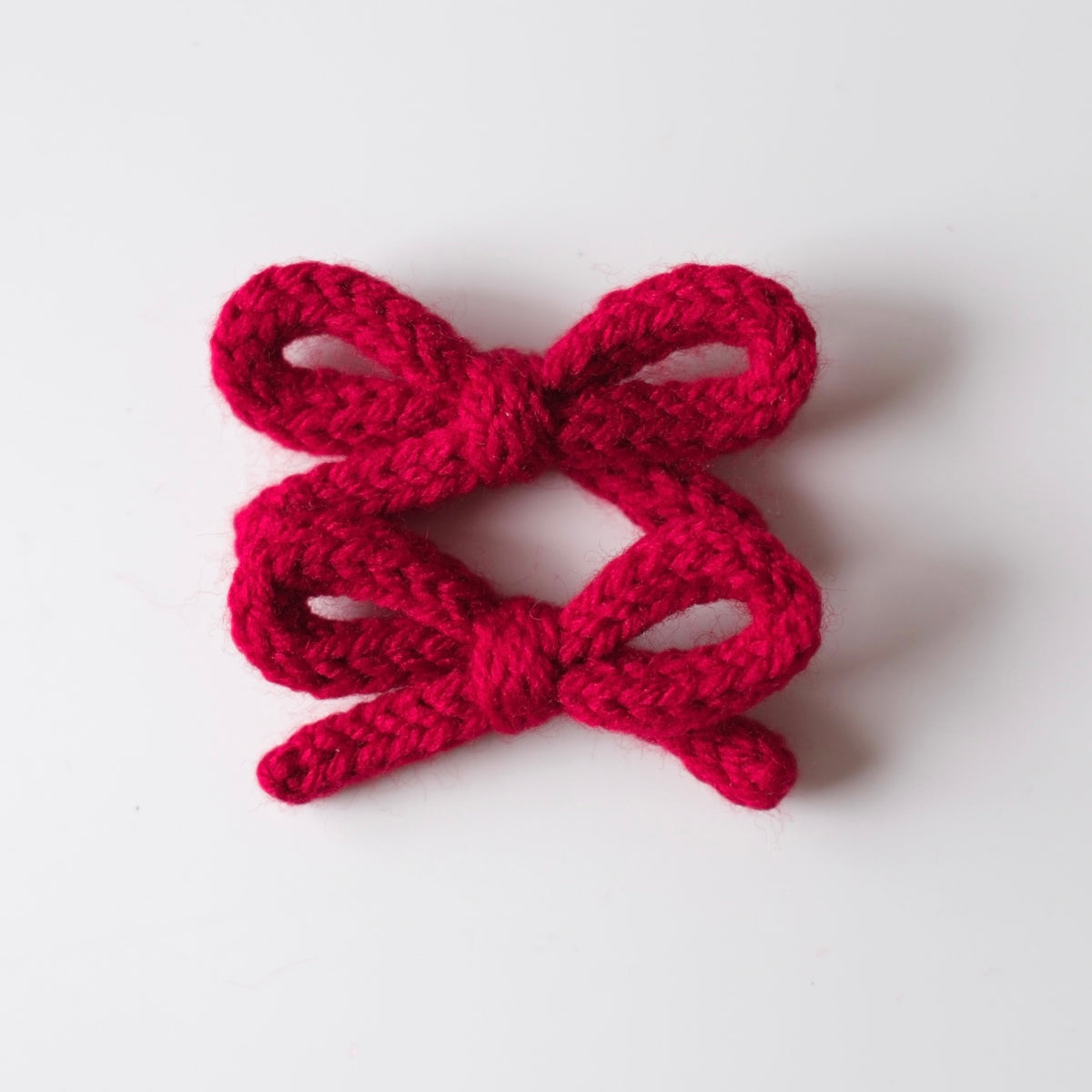 Crochet Ribbon Pigtail Set | Merry Red