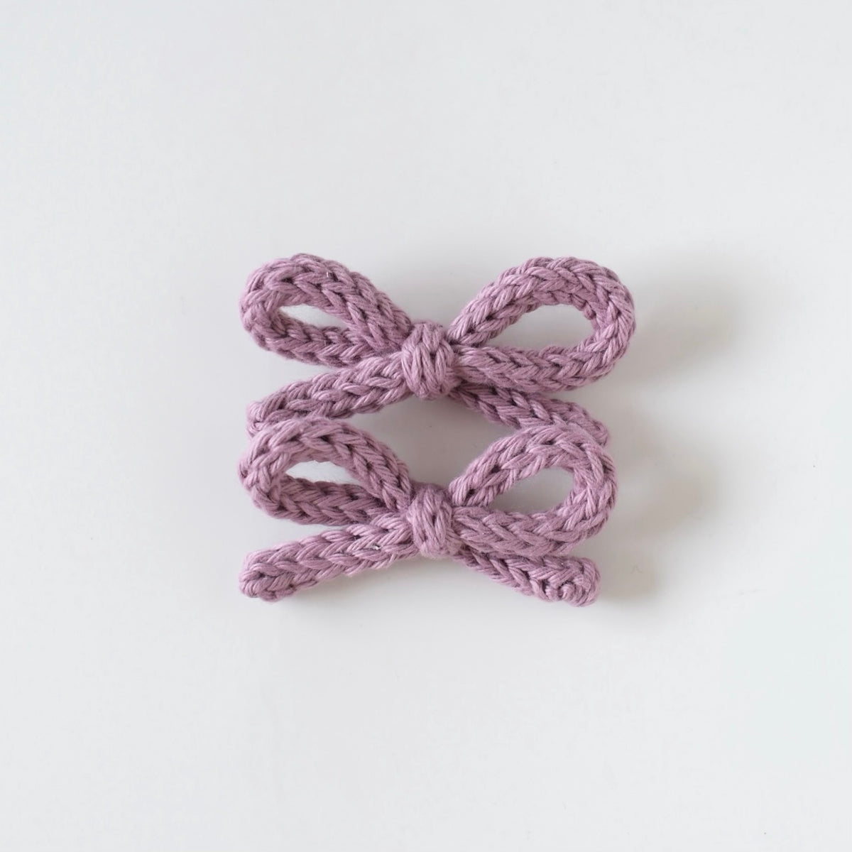 Crochet Ribbon Pigtail Set | Dusty Mauve