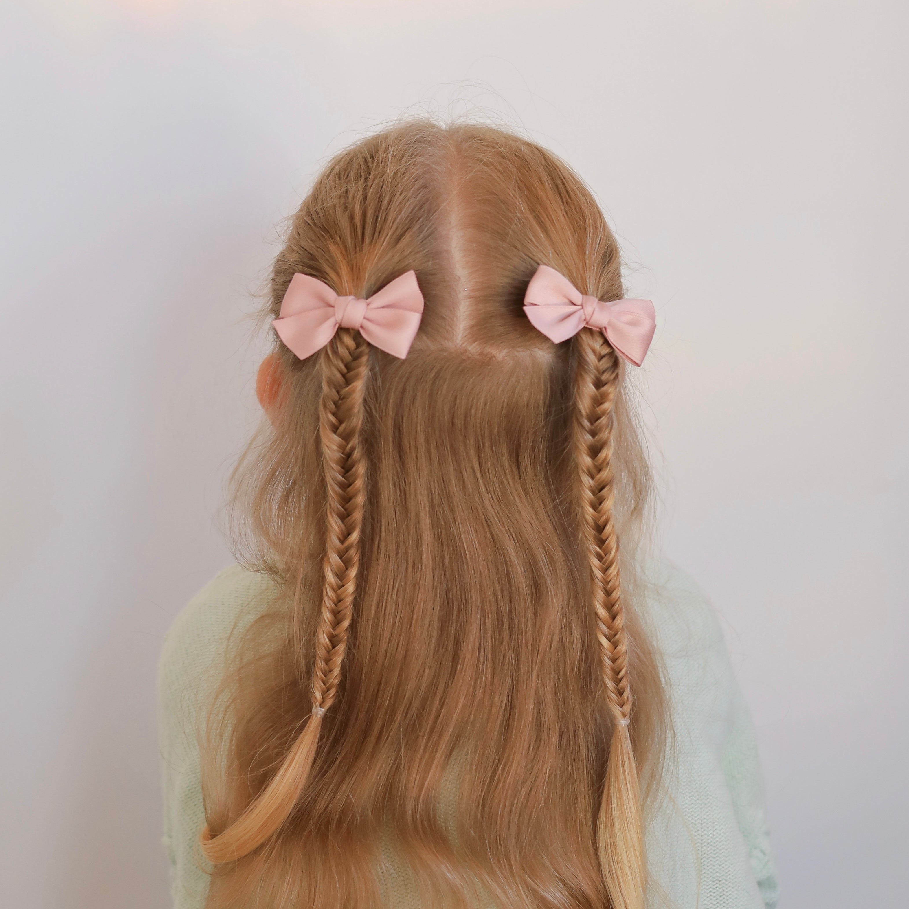 Ribbon Pigtail Set | Rosy Blush