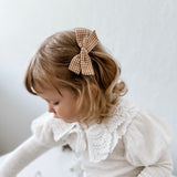 Midi Classic Bow // Butterscotch Microcheck