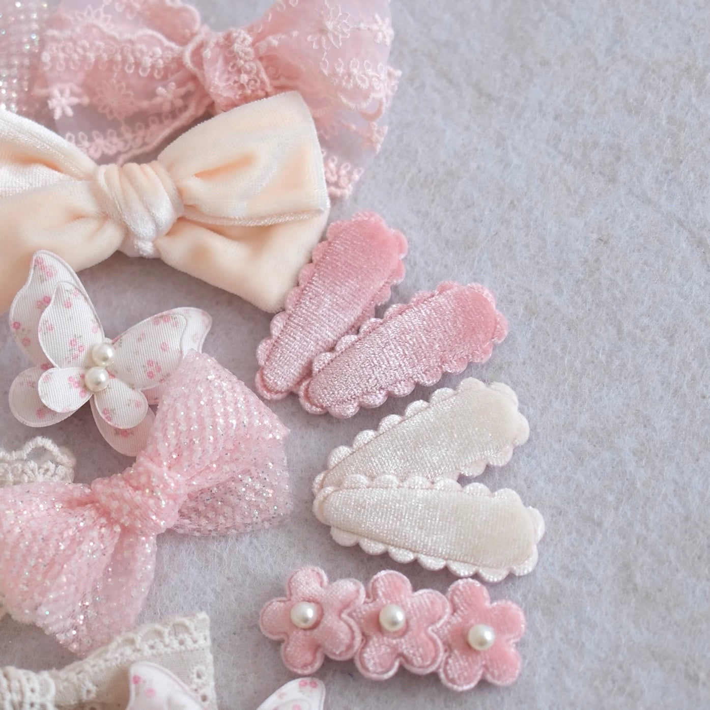 Dainty Snap Clips | Pink Velvet