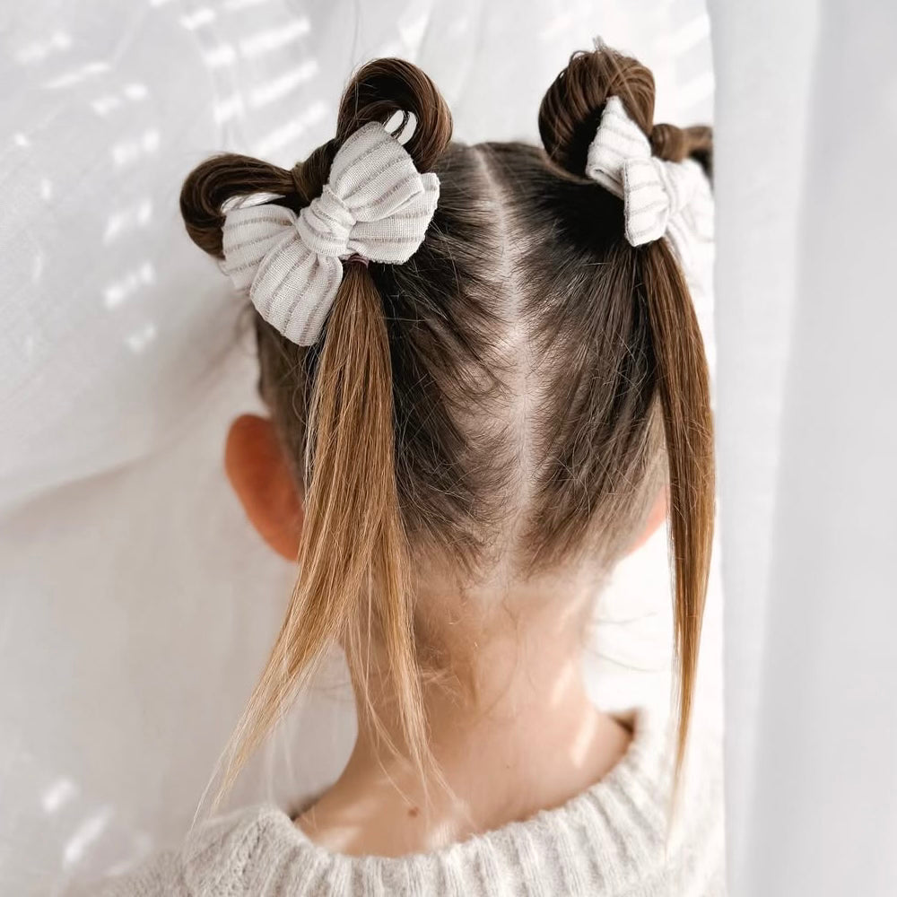Pinwheel Pigtail Set // Cappuccino Stripes