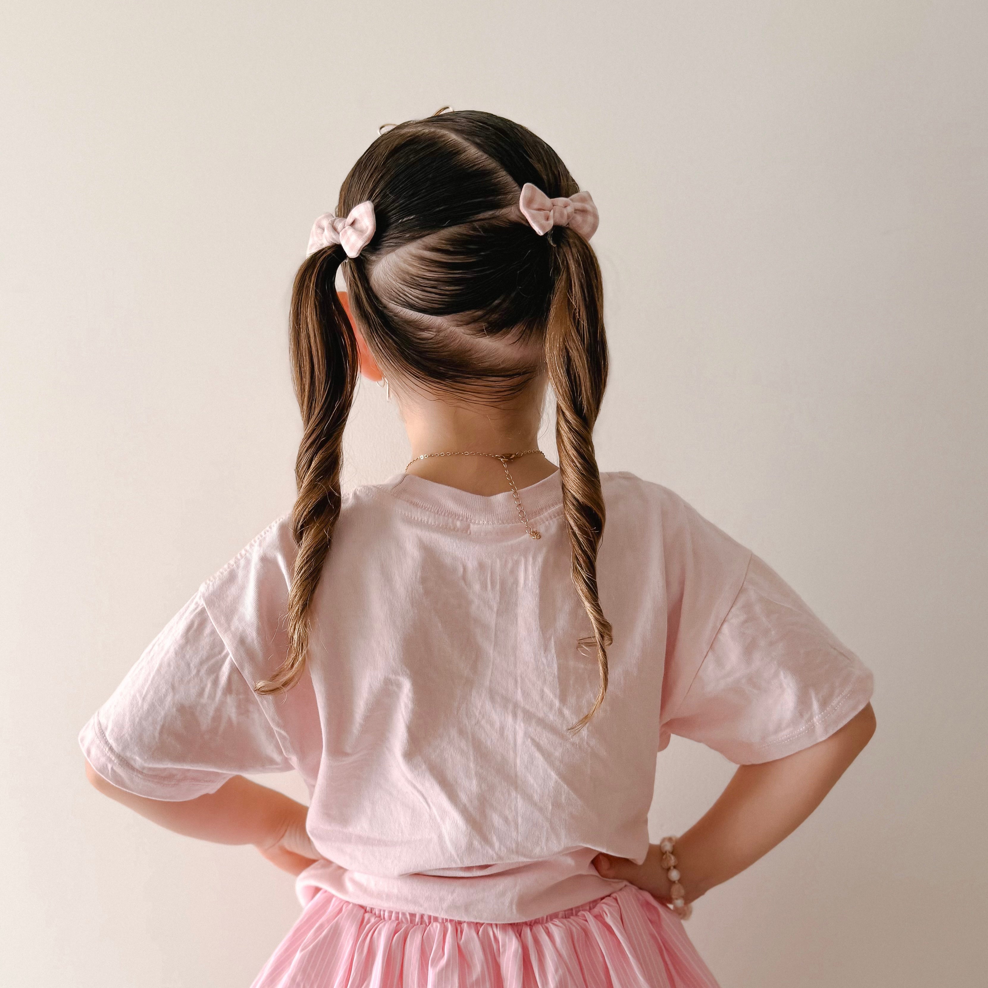 Knot Pigtails // Pink Cloud Gingham