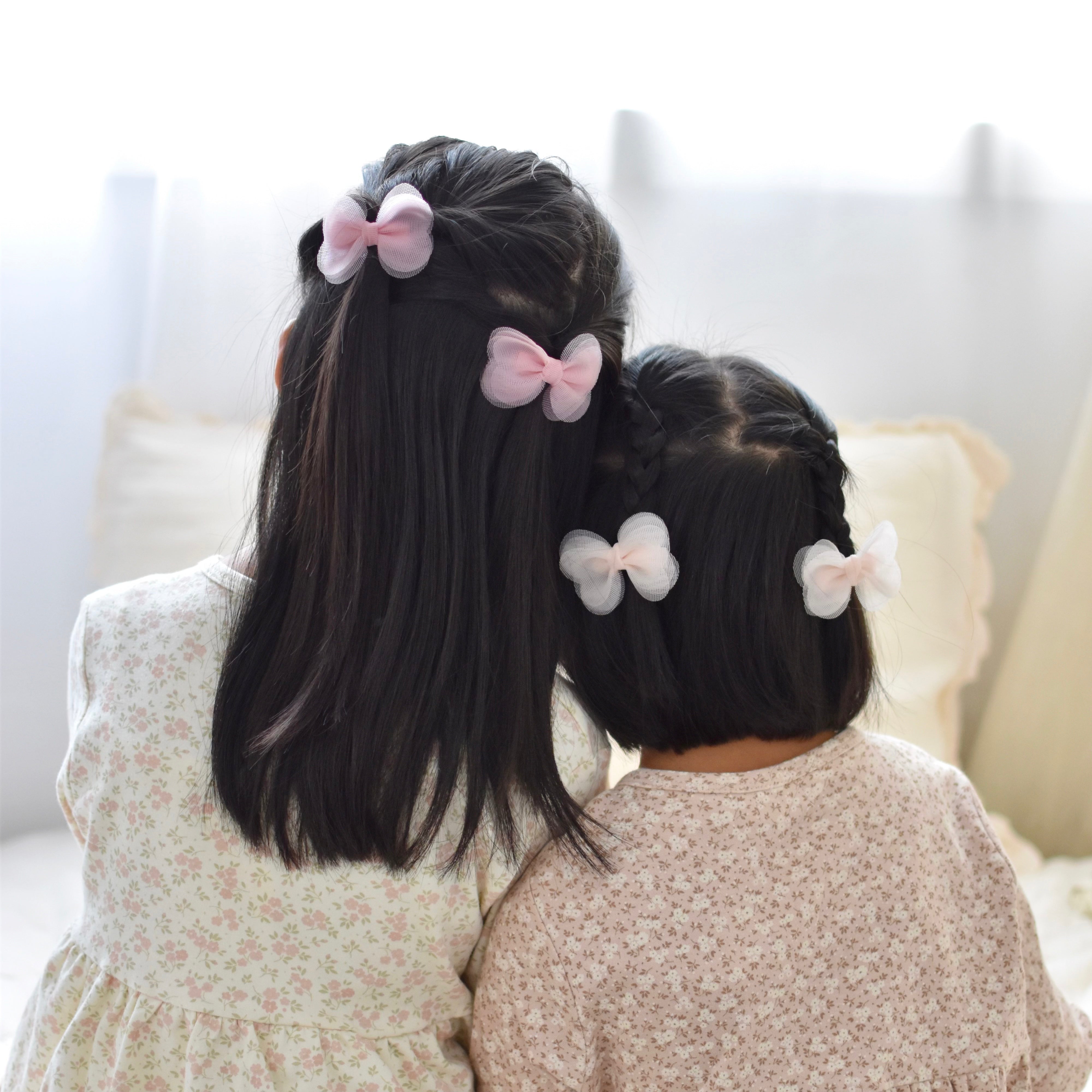 Mini Blossom Pigtail Set // Petal Cream