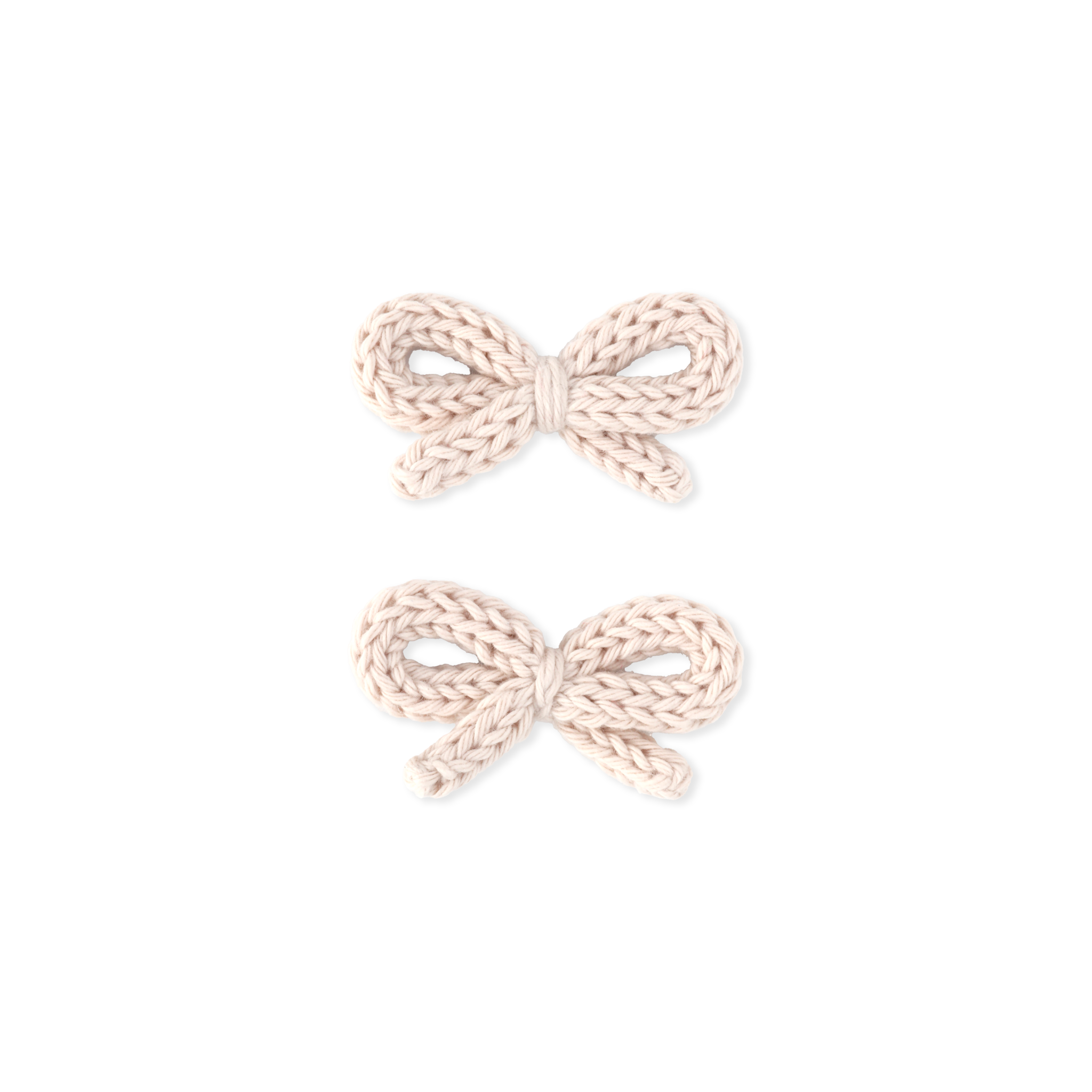 Crochet Ribbon Pigtail Set | Almond Cream