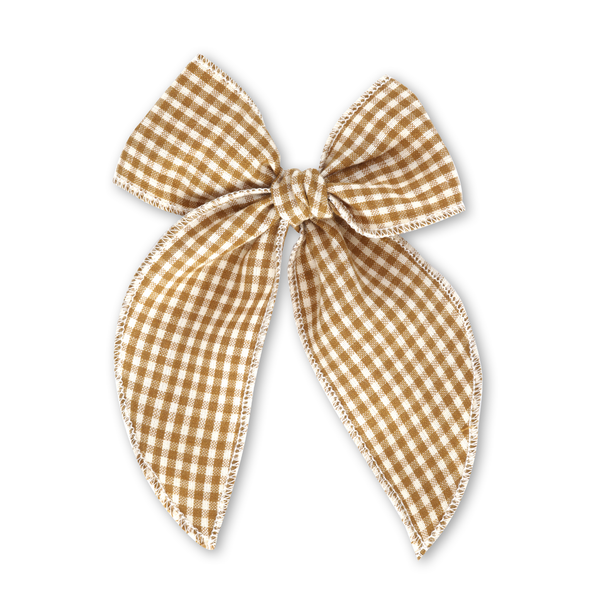 Fable Bow // Butterscotch Microcheck