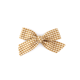 Midi Classic Bow // Butterscotch Microcheck