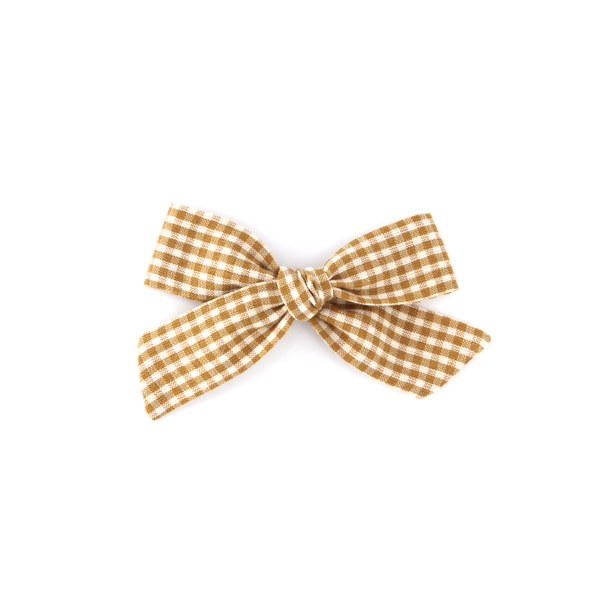Midi Classic Bow // Butterscotch Microcheck