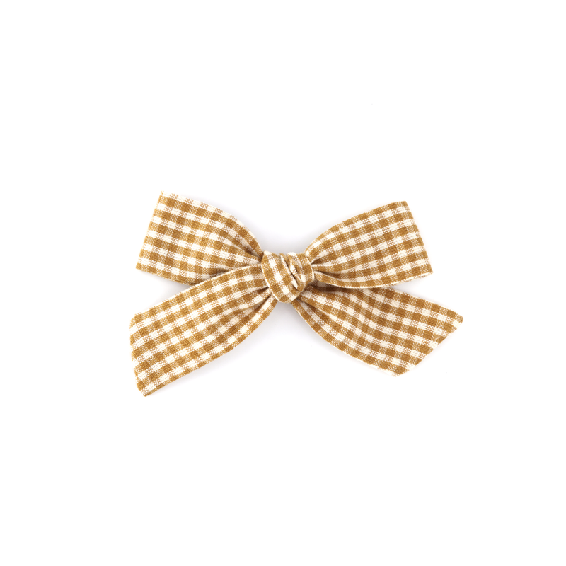 Midi Classic Bow // Butterscotch Microcheck