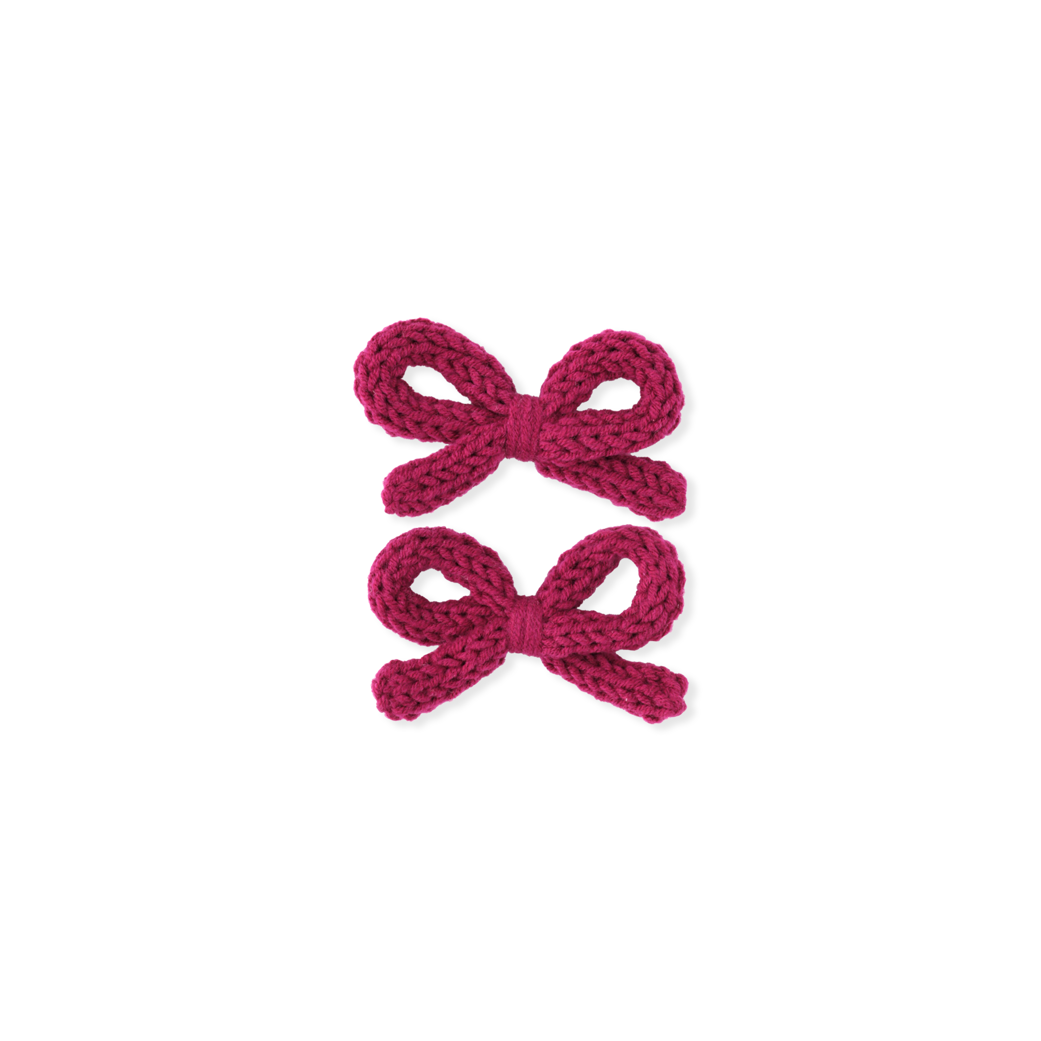 Crochet Ribbon Pigtail Set // Cranberry