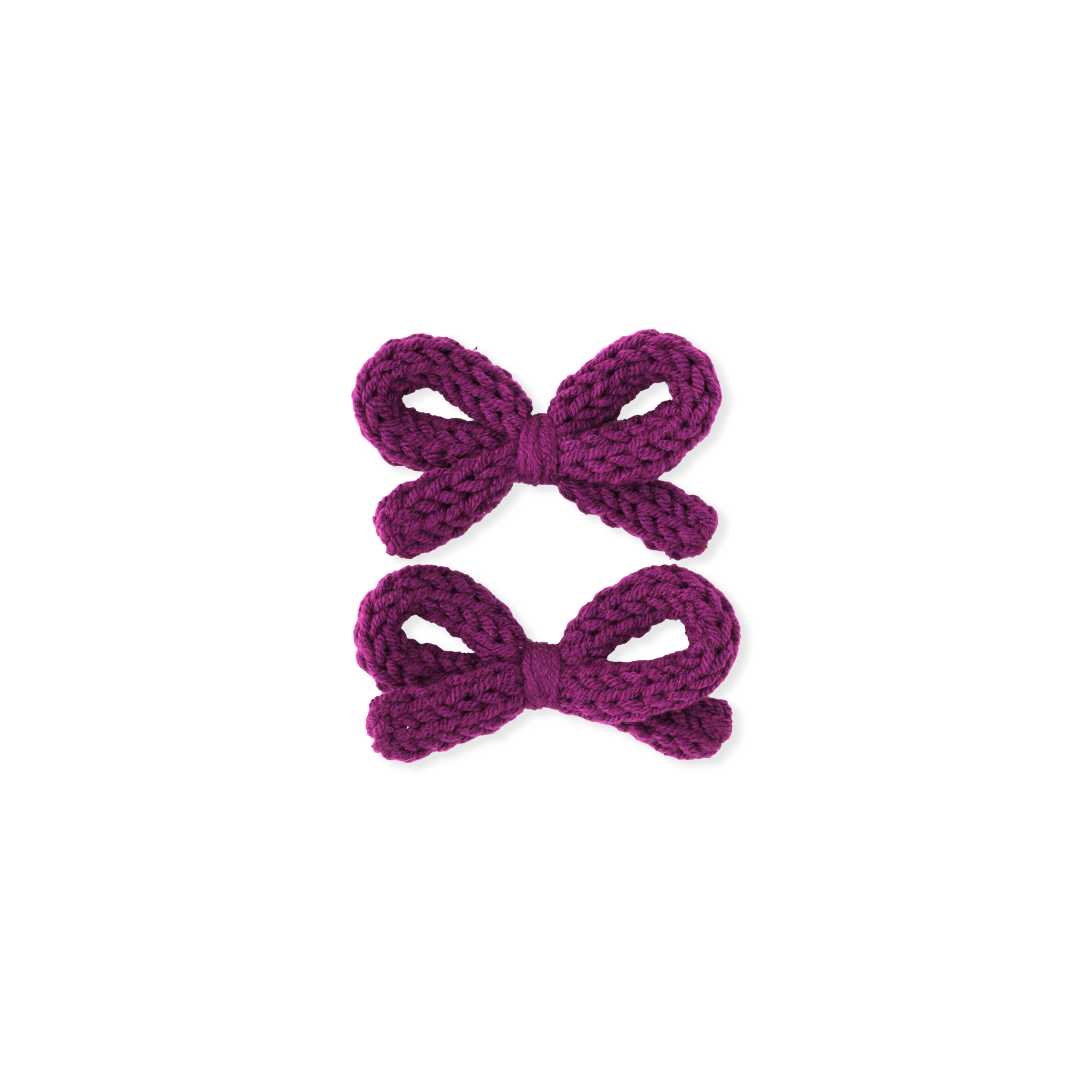 Crochet Ribbon Pigtail Set // Deep Berry