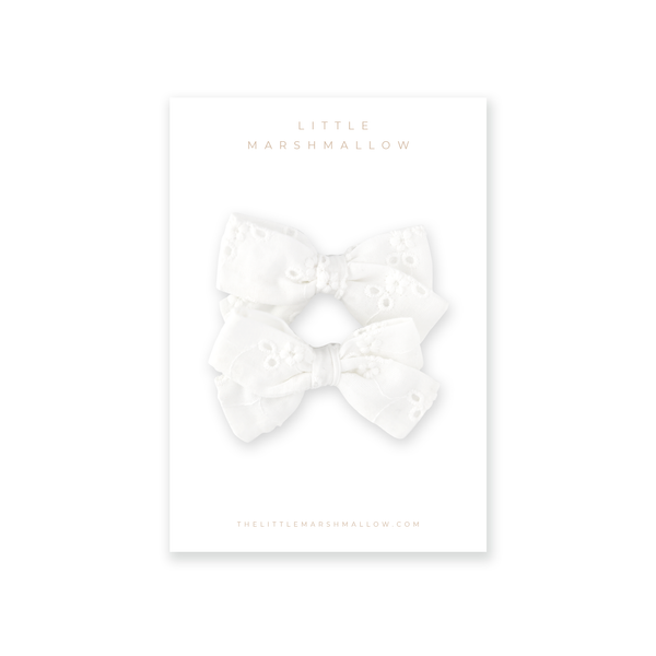 Harper Pigtail Set // Dove Eyelet