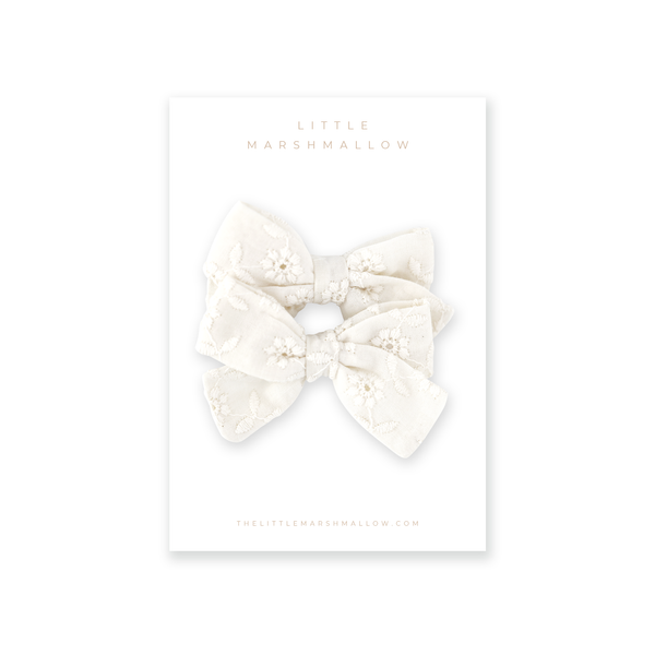 Harper Pigtail Set // Ecru Broidery