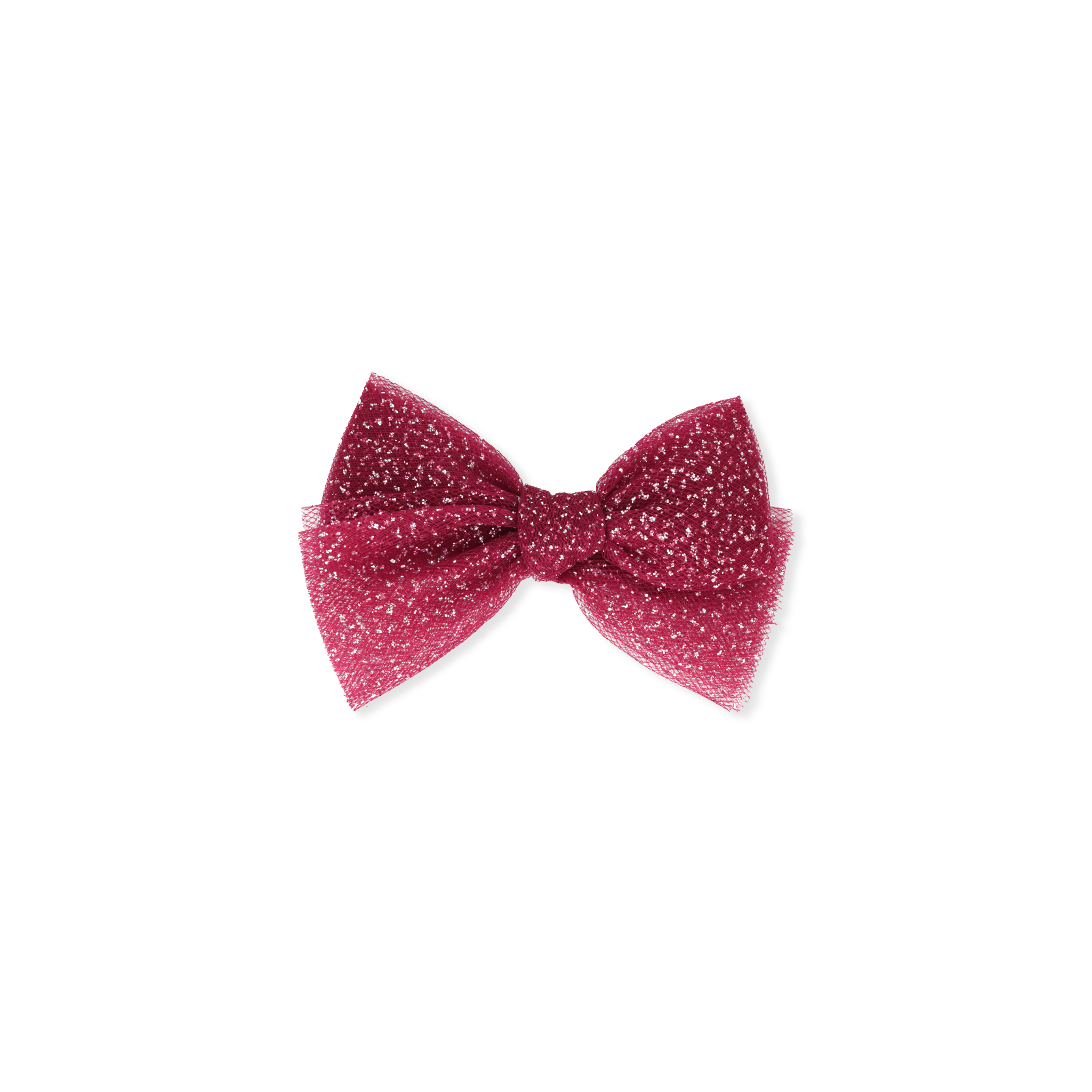 Glitter Tulle Bow | Garnet
