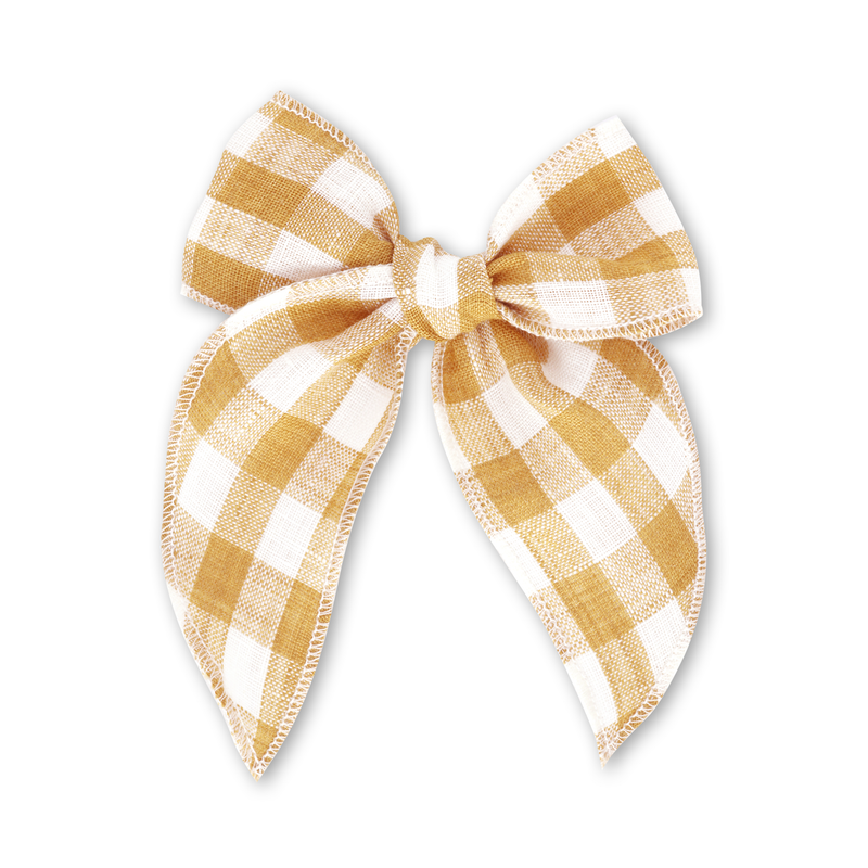 Fable Bow // Honey Checked Linen