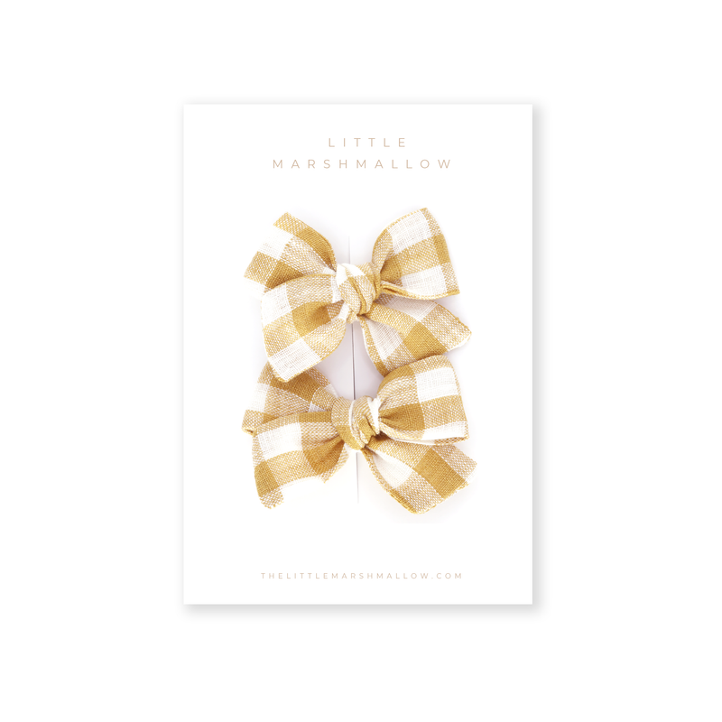 Pinwheel Pigtail Set // Honey Checked Linen