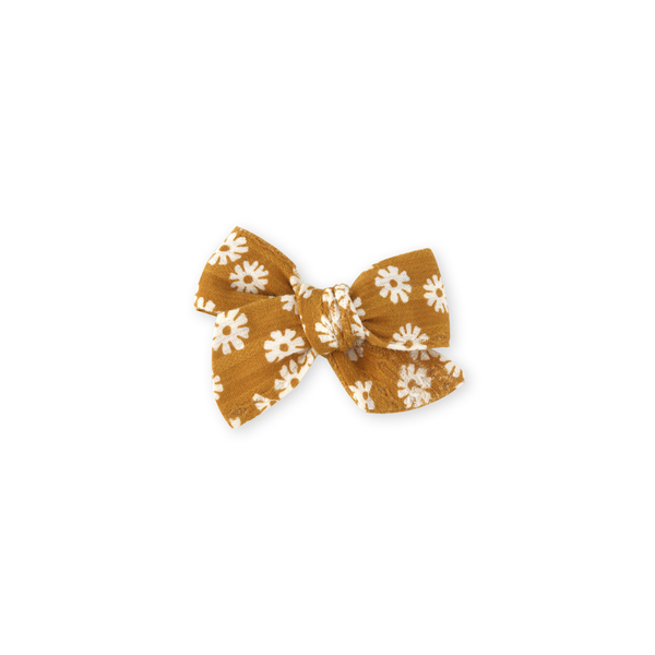 Mini Pinwheel Bow // Mustard Daisies