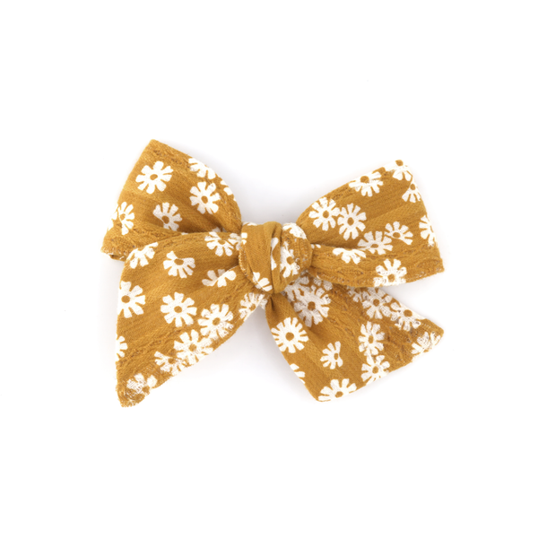 Large Pinwheel Bow // Mustard Daisies