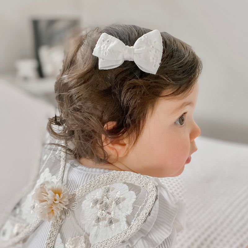 Harper Bow // Dove Eyelet
