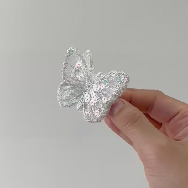 Clip // Sequin Butterfly - White