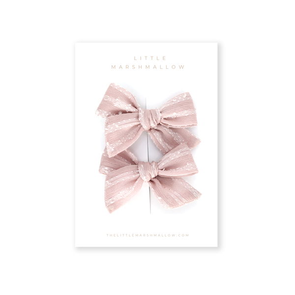 Pinwheel Pigtail Set // Rose Quartz