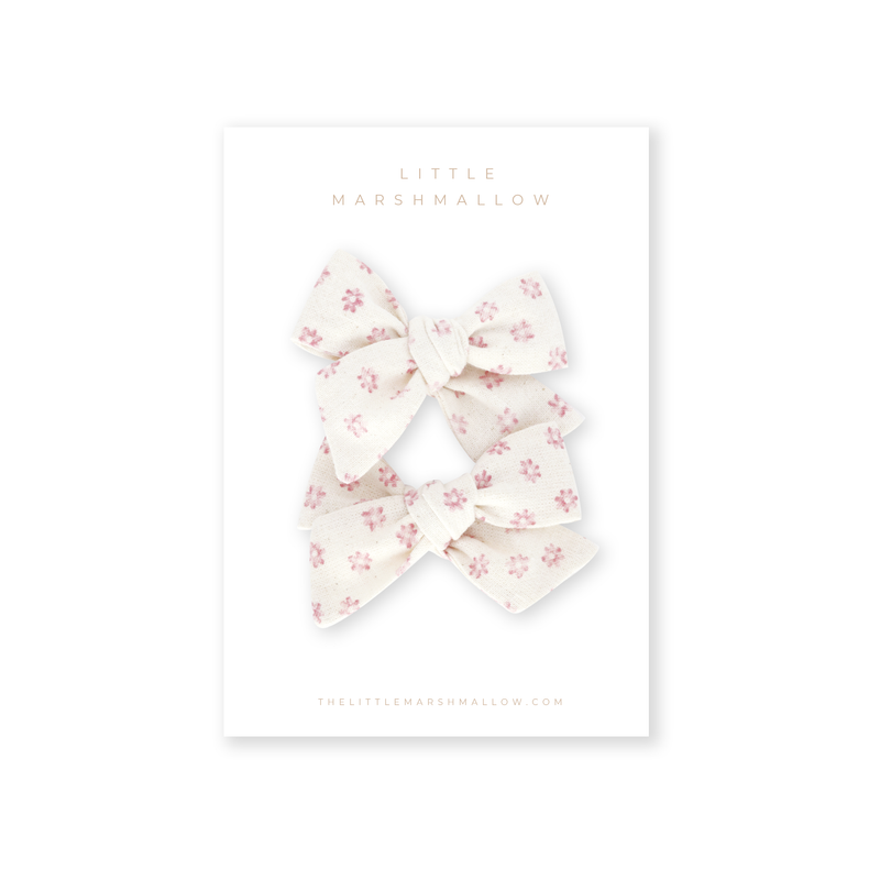 Pinwheel Pigtail Set // Rosy Blossoms