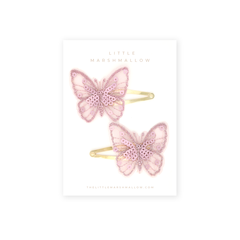Butterfly Clip Pigtail // Sequin - Mauve