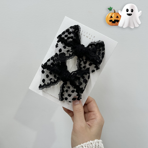 Lace Pigtail Set // Spooky Black