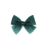 Mini Tulle Bow // Christmas Glitter - Green