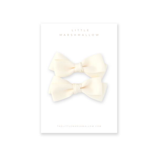 Pixie Pigtail Set // Ivory Satin